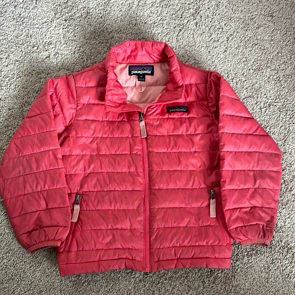 Pink Patagonia down sweater puffer coat